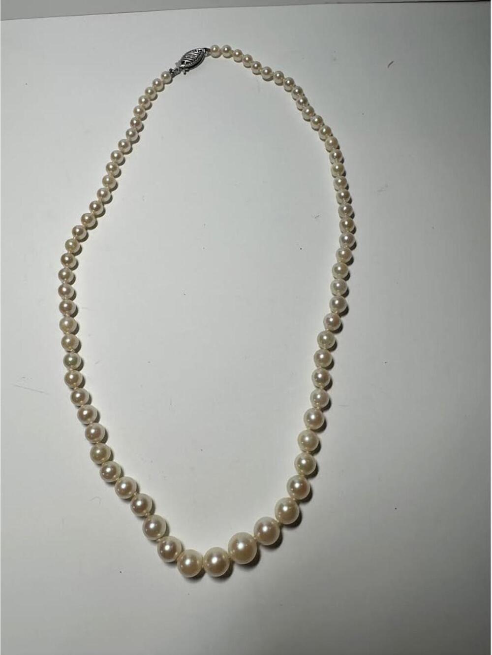 Sweet Graduated Pearl Necklace with 10k Filigree Clasp 14.5” Young Girl